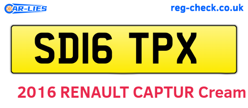 SD16TPX are the vehicle registration plates.