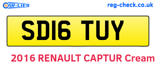 SD16TUY are the vehicle registration plates.