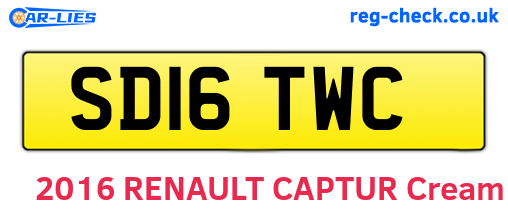 SD16TWC are the vehicle registration plates.