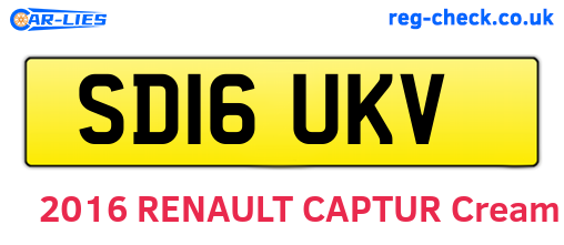 SD16UKV are the vehicle registration plates.