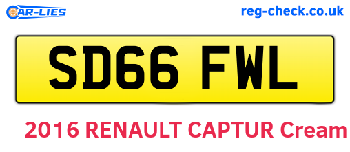 SD66FWL are the vehicle registration plates.