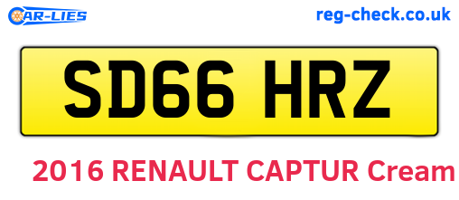 SD66HRZ are the vehicle registration plates.