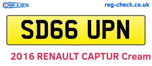 SD66UPN are the vehicle registration plates.