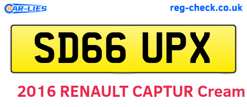 SD66UPX are the vehicle registration plates.