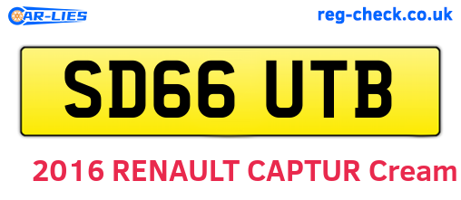 SD66UTB are the vehicle registration plates.