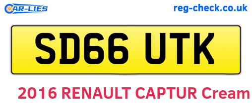 SD66UTK are the vehicle registration plates.