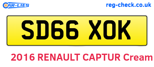 SD66XOK are the vehicle registration plates.