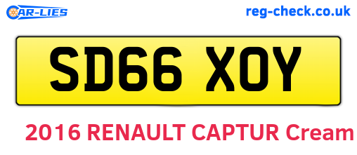 SD66XOY are the vehicle registration plates.
