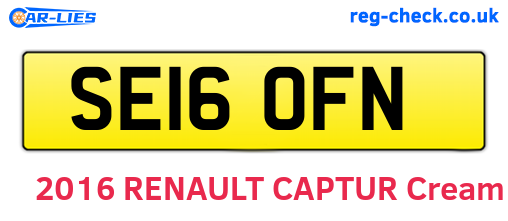 SE16OFN are the vehicle registration plates.
