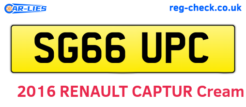 SG66UPC are the vehicle registration plates.