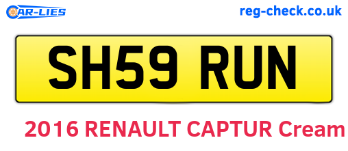 SH59RUN are the vehicle registration plates.