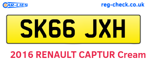 SK66JXH are the vehicle registration plates.