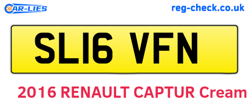 SL16VFN are the vehicle registration plates.