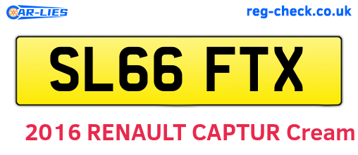 SL66FTX are the vehicle registration plates.
