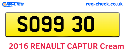 SO9930 are the vehicle registration plates.