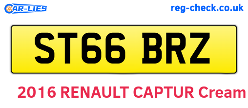 ST66BRZ are the vehicle registration plates.