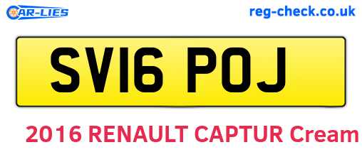 SV16POJ are the vehicle registration plates.