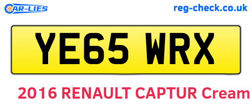 YE65WRX are the vehicle registration plates.