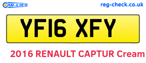 YF16XFY are the vehicle registration plates.