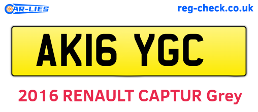 AK16YGC are the vehicle registration plates.