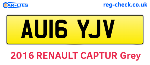 AU16YJV are the vehicle registration plates.
