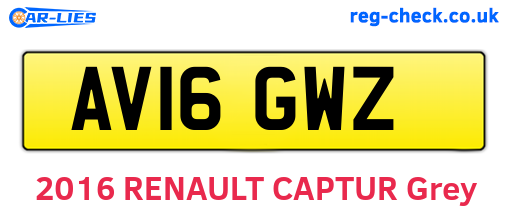 AV16GWZ are the vehicle registration plates.