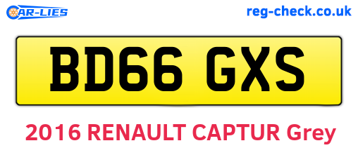 BD66GXS are the vehicle registration plates.
