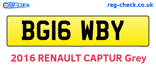 BG16WBY are the vehicle registration plates.