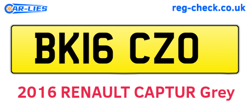 BK16CZO are the vehicle registration plates.
