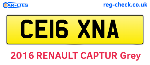 CE16XNA are the vehicle registration plates.