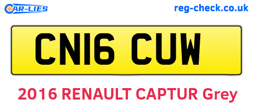 CN16CUW are the vehicle registration plates.