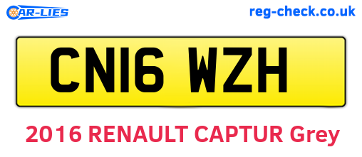 CN16WZH are the vehicle registration plates.