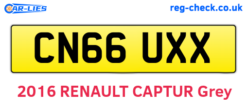 CN66UXX are the vehicle registration plates.