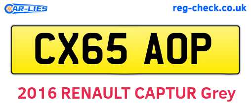 CX65AOP are the vehicle registration plates.