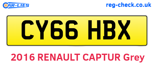 CY66HBX are the vehicle registration plates.