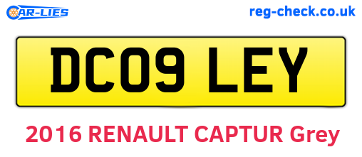 DC09LEY are the vehicle registration plates.