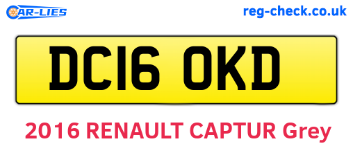 DC16OKD are the vehicle registration plates.