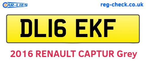 DL16EKF are the vehicle registration plates.