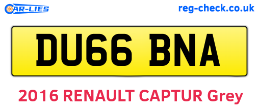 DU66BNA are the vehicle registration plates.