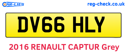 DV66HLY are the vehicle registration plates.
