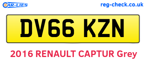 DV66KZN are the vehicle registration plates.