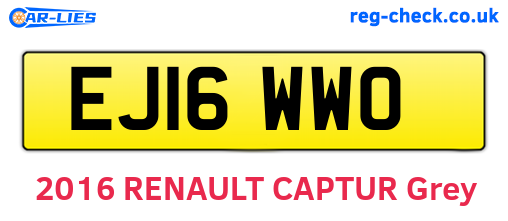 EJ16WWO are the vehicle registration plates.
