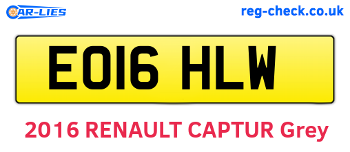 EO16HLW are the vehicle registration plates.