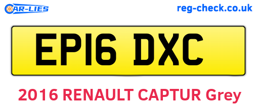 EP16DXC are the vehicle registration plates.
