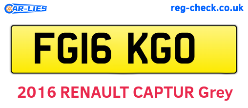 FG16KGO are the vehicle registration plates.