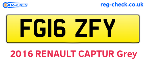 FG16ZFY are the vehicle registration plates.