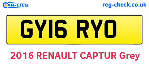 GY16RYO are the vehicle registration plates.
