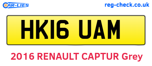 HK16UAM are the vehicle registration plates.