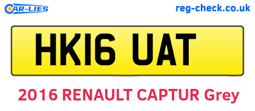 HK16UAT are the vehicle registration plates.