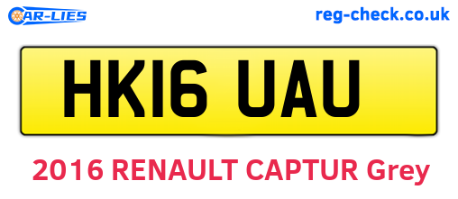 HK16UAU are the vehicle registration plates.